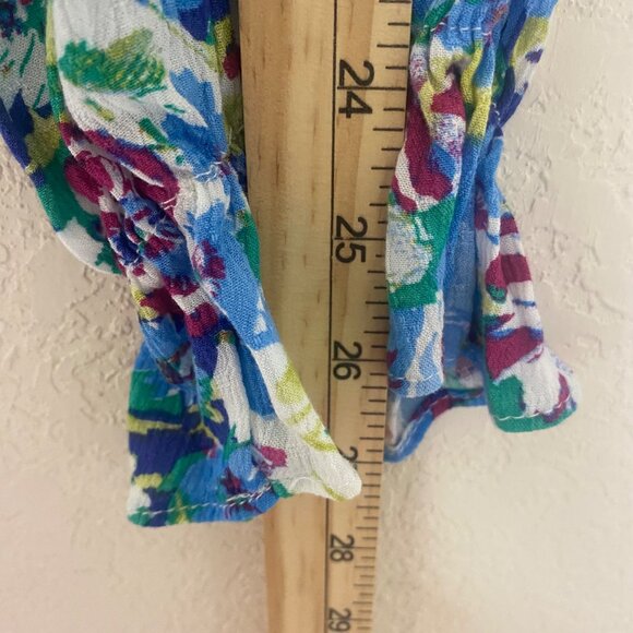 So Good For Life Top XL Blue‎ Floral Long Sleeve Square Neck Peplum Babydoll NEW - Picture 13 of 13